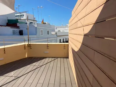a view of a balcony of a ship at Atico Loft The Rose 48 in Cádiz
