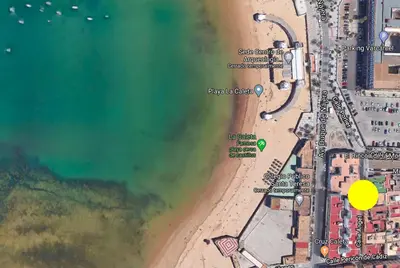 a map of a beach and the ocean at Sunset Caleta in Cádiz