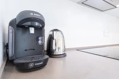 a coffee maker is sitting on a counter at Apartamento Cadiz Wonderland in Cádiz