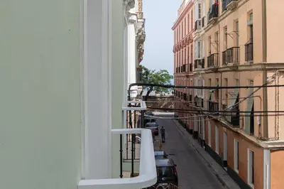 a view of a street from a balcony of a building at Apartamento Cadiz Wonderland in Cádiz
