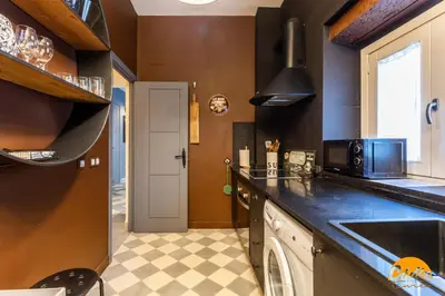 a kitchen with a sink and a counter top at Blue Home by Cadiz Time in Cádiz