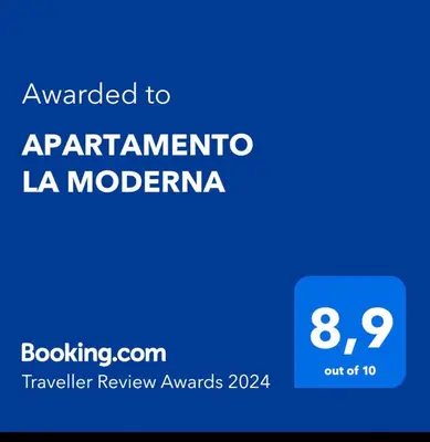 a blue sign with the text awarded to appliance la muertera at APARTAMENTO LA MODERNA in Cádiz