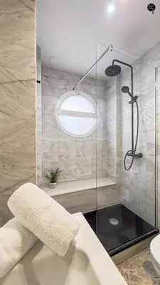 a bathroom with a shower and a tub and a sink at Cadiz Cinema Grupo AC Gestion in Cádiz