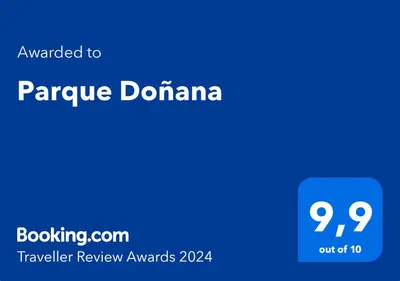 a blue square with the words paniczone dominana on it at Parque Doñana in Sanlúcar de Barrameda