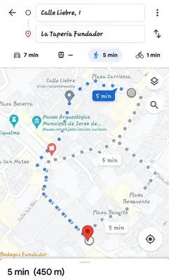 a screenshot of a cell phone with a map at Sherryflat Jarana- Parking in Jerez de la Frontera
