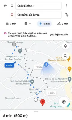 a screenshot of a cell phone with a map at Sherryflat Estudio- Parking, in Jerez de la Frontera