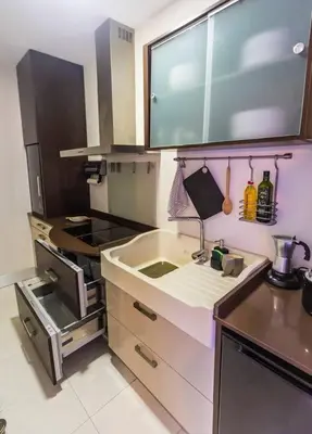 a kitchen with a sink and a counter top at SH La Casa del Capitán. Cerca de la catedral. in Cádiz