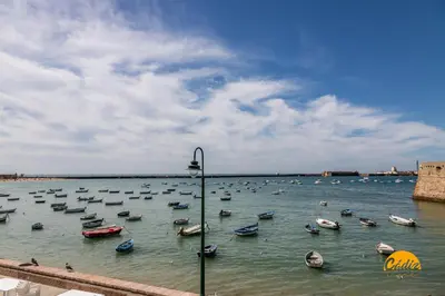 a large group of boats in the water at Casa Capuchinos - FREE PARKING by Cadiz Time in Cádiz