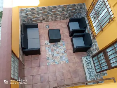 an overhead view of a patio in a building at Casa La Maravilla in Jerez de la Frontera