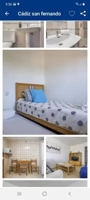 a collage of pictures of a bedroom and a bed at Cañailla in San Fernando