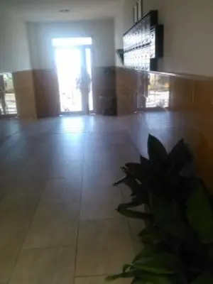 a room with a plant in front of a door at Paseo marítimo de Cádiz in Cádiz