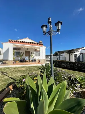 a street light in front of a house at casa lucia in Cádiz