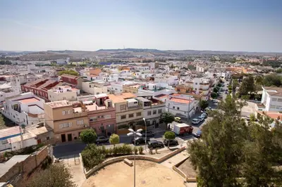 an aerial view of a city with buildings at RONDA DE MULEROS 6 in Jerez de la Frontera