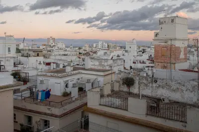 a view of a city with white buildings at Apartamento Nuestra Andalucia - Cadiz Centro - parking in Cádiz