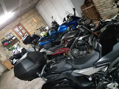 a group of motorcycles parked in a garage at Casa Grande Zona Norte in Jerez de la Frontera