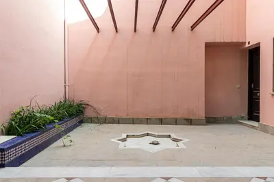 a building with a geometric design on the ground at Allo Apartments Francos II Parking Centro 2 Habitaciones in Jerez de la Frontera