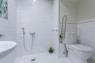 a bathroom with a shower and a toilet and a sink at LalaSuites CORREDERA in Jerez de la Frontera