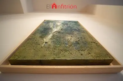 a green object in a wooden box on a table at Araucaria Home in Sanlúcar de Barrameda
