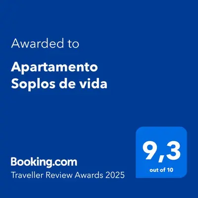 a blue screen with the text awarded to appliance sophos de video at Apartamento Soplos de vida in Cádiz