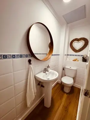a kitchen with a sink and a counter top at La Primera de Occidente in Cádiz