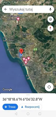 a screenshot of a google map of a desert at Casa Alma in Conil de la Frontera