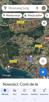 a screenshot of a cell phone with a map at Casa Alma in Conil de la Frontera