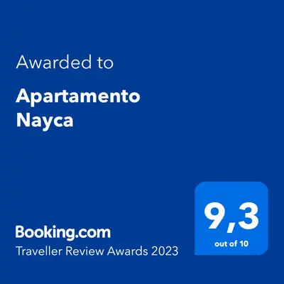 a blue screen with the text awarded to apartmentmite napa at Apartamento Nayca in Jerez de la Frontera