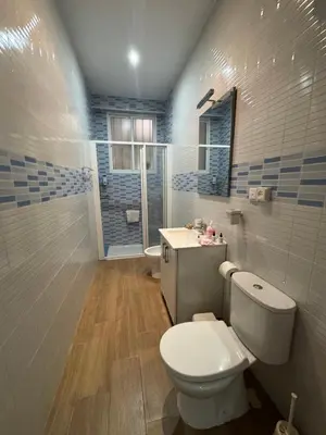 a bathroom with a white toilet and a sink at Terra Centro Cádiz in Cádiz