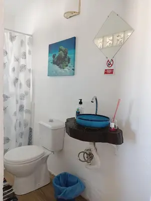a bathroom with a toilet and a sink at Casa del abuelo trujillo 2 in Conil de la Frontera