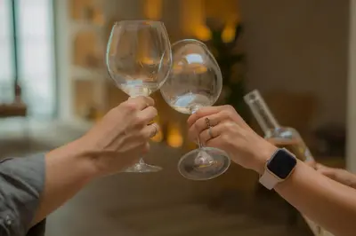 two people holding up wine glasses in their hands at VICTORIA - by Ático73 in Medina Sidonia