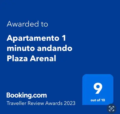 a blue sign with the text awarded to appliance minivan andlando plaza agenda at Texas Life Apartamento Centro Jerez in Jerez de la Frontera