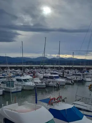 a bunch of boats docked in a harbor at Magnífico piso en la playa in El Puerto de Santa María