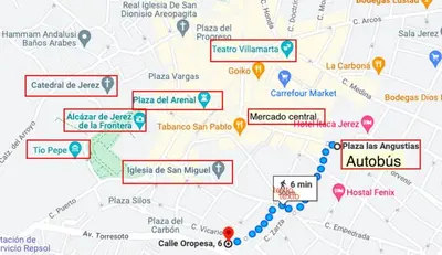 a map of the city of amsterdam with street signs at Fantástico piso reformado zona centro San Miguel in Jerez de la Frontera