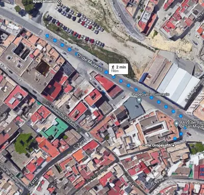 a map of a city with a street at Fantástico piso reformado zona centro San Miguel in Jerez de la Frontera