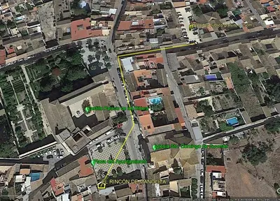 a map of a city with a green line at El rincón de Manolita. #2 in Bornos