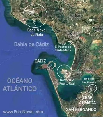 a map of the coast of the amazon river at Luz, sol y arena in Rota