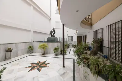 a lobby with a star on the floor at Atico Costa Doñana in Bonanza