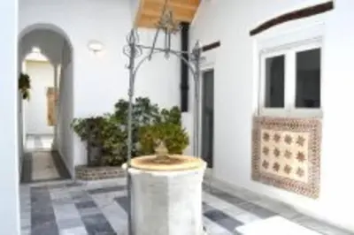 a hallway of a house with a potted plant at APARTAMENTO VEEDOR 19 DÍAS Y MUCHAS NOCHES in Cádiz