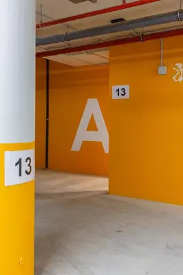 a room with yellow walls at POSEIDON Beach Apartment & parking by Cadiz4Rentals in Cádiz