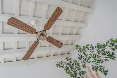 a ceiling fan hanging from a ceiling at Apartamento El Cobijo de Cádiz in Cádiz