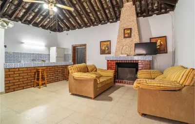 a living room with two couches and a fireplace at Pet Friendly Home In Algar in Algar