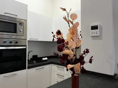 a vase filled with flowers in a kitchen at Kadis-Korazon Grupo AC Gestion in Cádiz