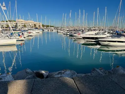 a bunch of boats are docked in a marina at GINVA - Villa Puerto Sherry in El Puerto de Santa María