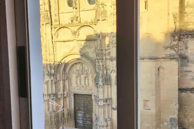 a painting of a door in a building at Charming apartment in Arcos de la Frontera, 70 m² with balcony in Arcos de la Frontera