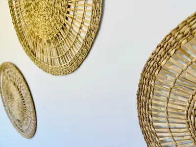 a pair of baskets on a white background at Villa Horacia - Playa de la Jara con Piscina in Sanlúcar de Barrameda