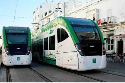 two buses parked next to each other on a street at Casa del mar in San Fernando